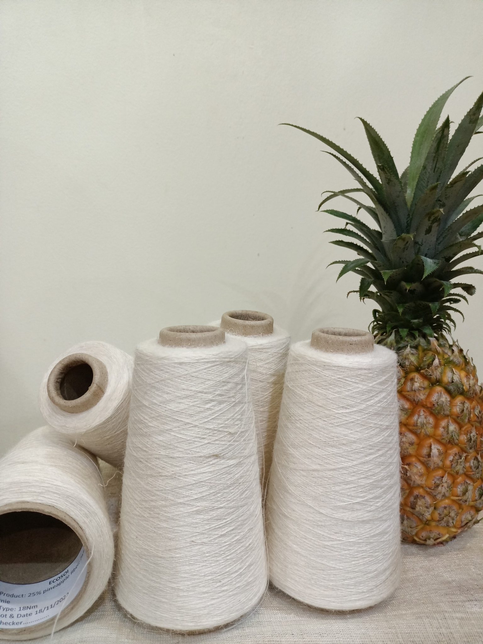 Pineapple Thread Making Pineapple yarn (sample weight 200g) - ECOSOI - Weaving life with green ...