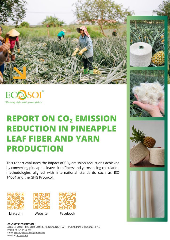 Ecosoi – CO₂ Emission Reduction Report in Pineapple Leaf Fiber and Yarn Production