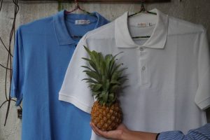 Ecosoi pineapple fiber knit polo shirt